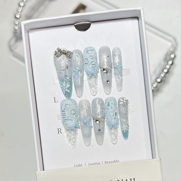 Decorative Rhinestone-Embellished Stiletto Nails Stornfield
