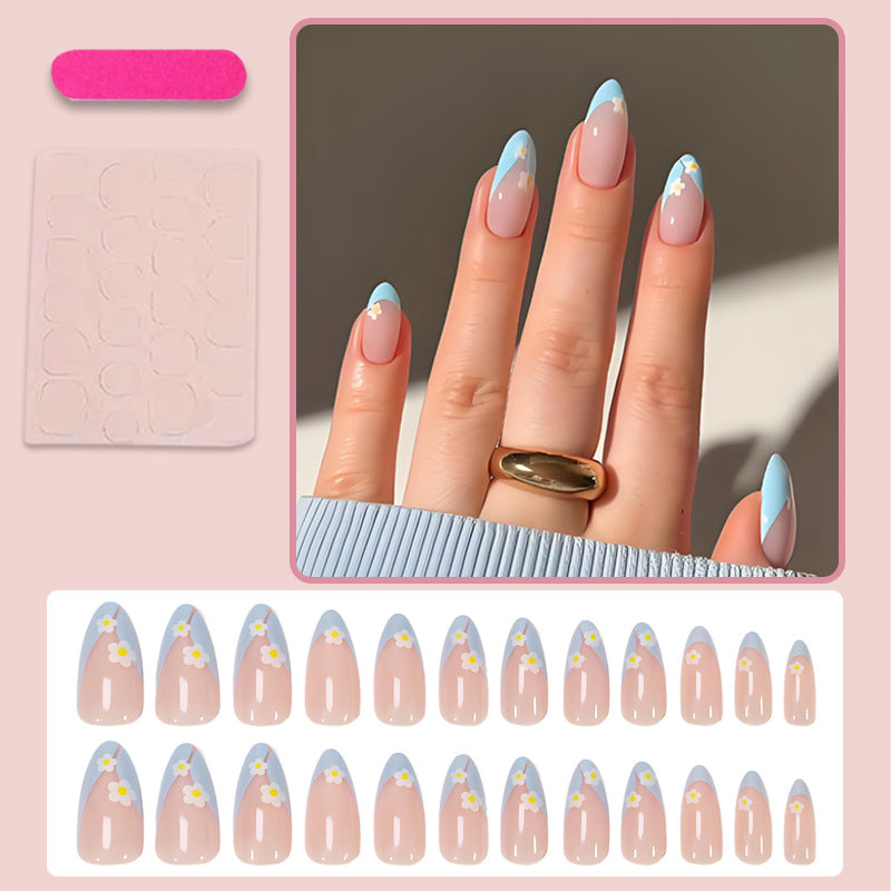 Artificial nail set with elegant flower and pastel decorations Stornfield