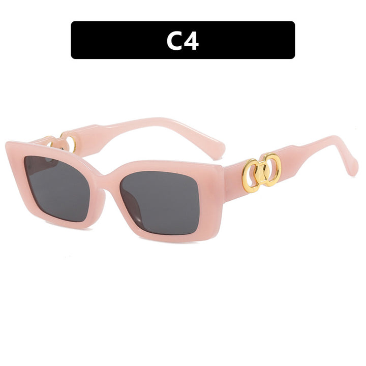 Women's fashionable square sunglasses with golden embellishments Stornfield