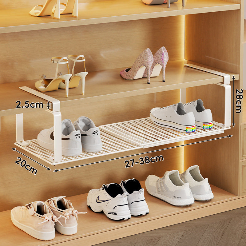 Adjustable Sliding Under-Shelf Mesh Shoe Organizer