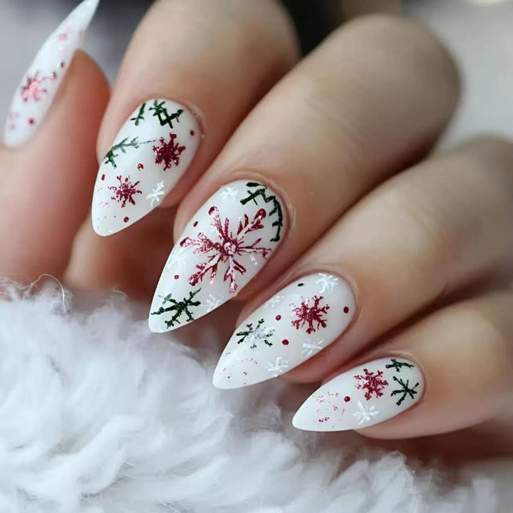 Creative Nail Art with Festive Snowflake Design Stornfield