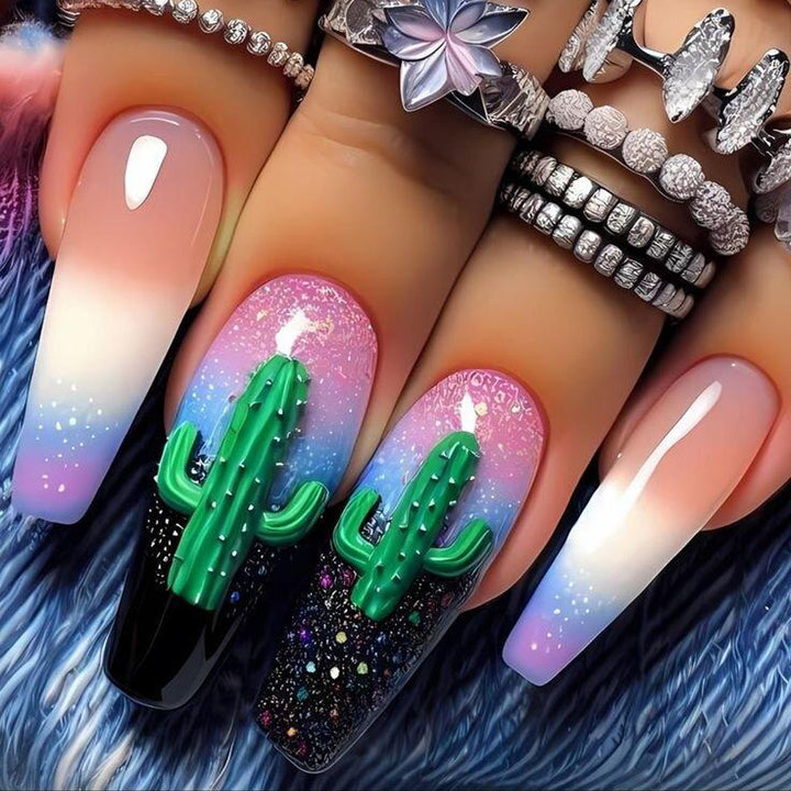 Creative Nail Art with Cactus Design Stornfield