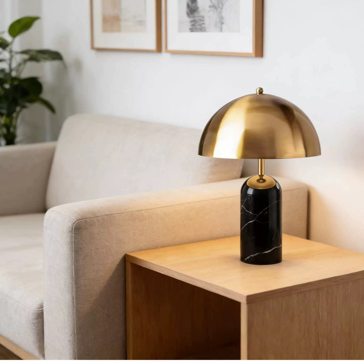 Modern Marble and Metal Table Lamp