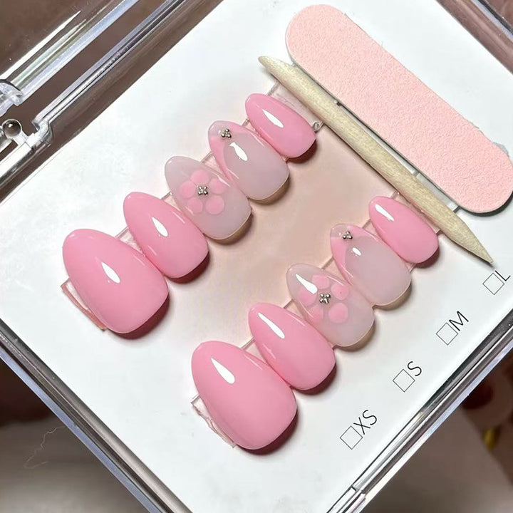 Elegant Floral Press-On Nail Set Stornfield