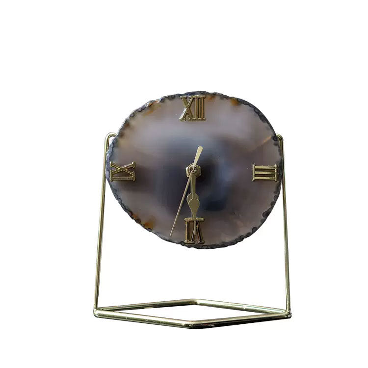 Elegant Agate Stone Decorative Table Clock