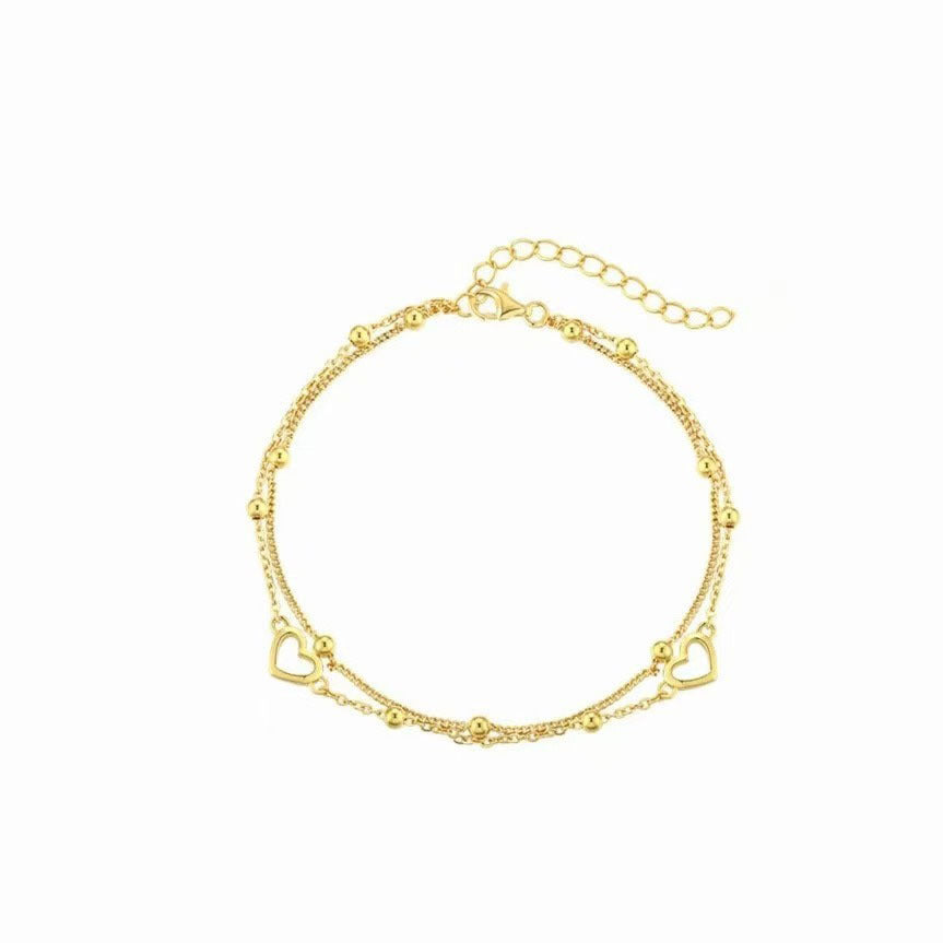 Heart Charm Layered Bracelet Stornfield