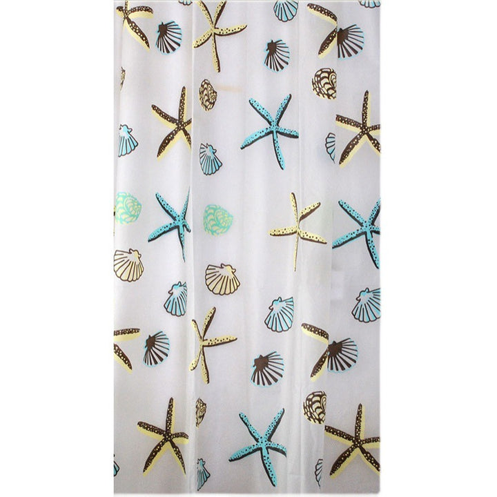 Coastal Sea Life Print Shower Curtain Stornfield