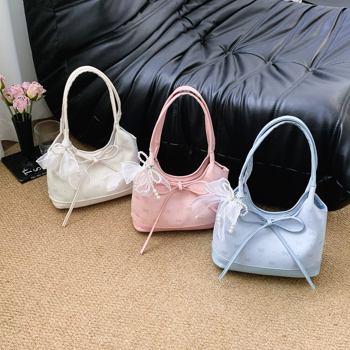 Bow-Embellished Handheld Bag