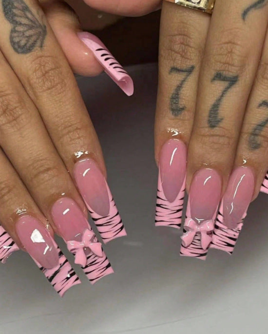 Artistic Zebra Print Nail Extensions Stornfield