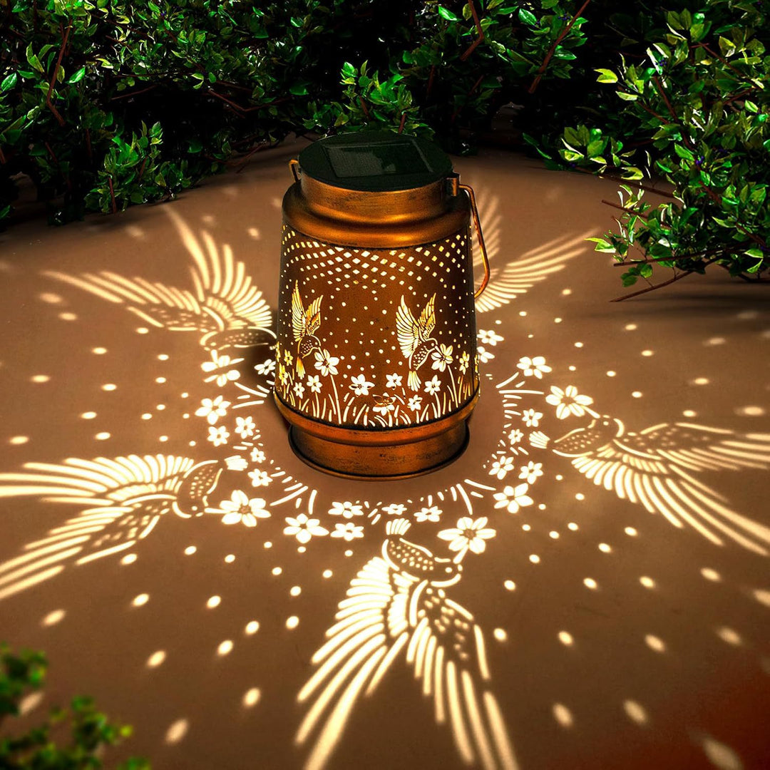 Intricate Metal Shadow Projection Table Lamp With Rechargeable LED Stornfield