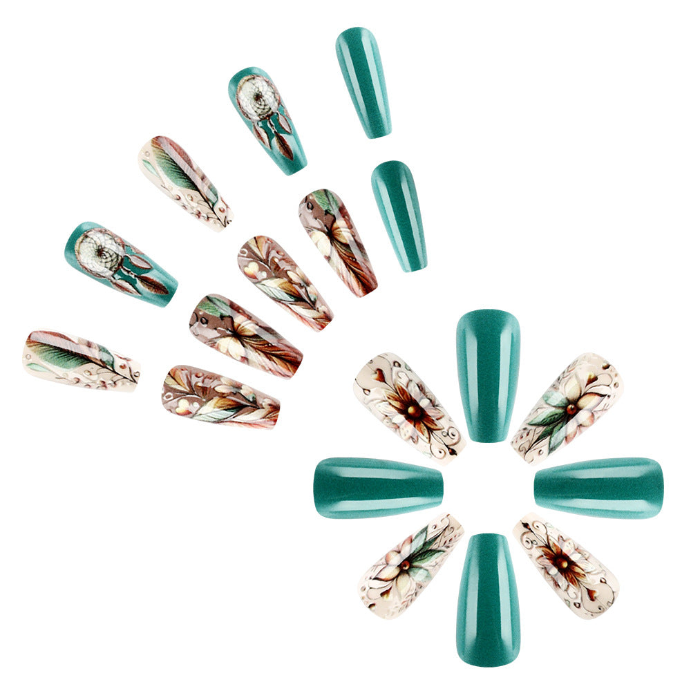 Artistic Floral Press-On Nail Set Stornfield 1787542921
