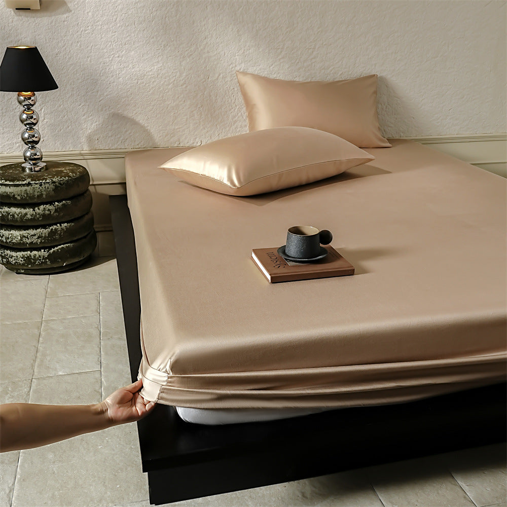 Satin-Feel Deep-Pocket Fitted Sheet Set with Matching Pillowcases