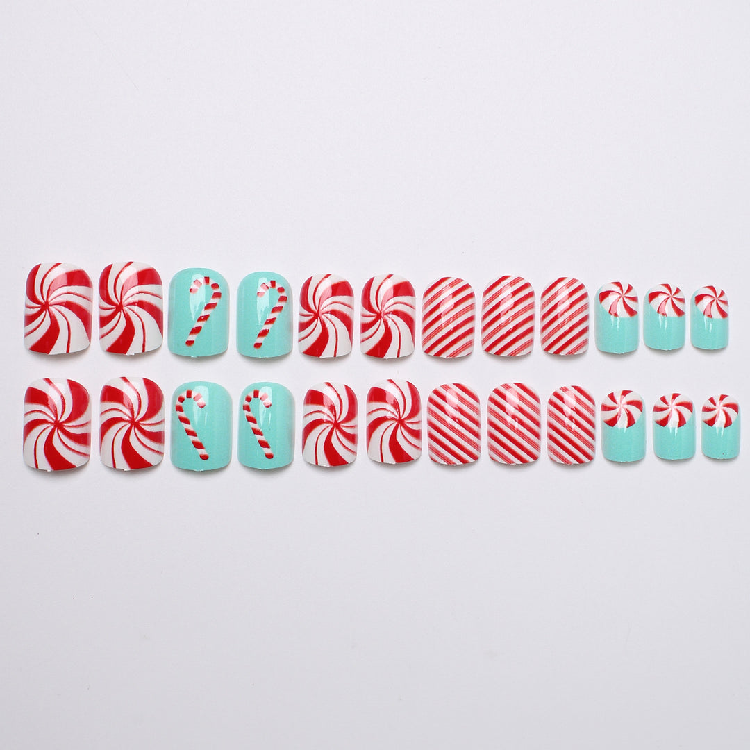 Festive Candy Cane Press-On Nails Stornfield