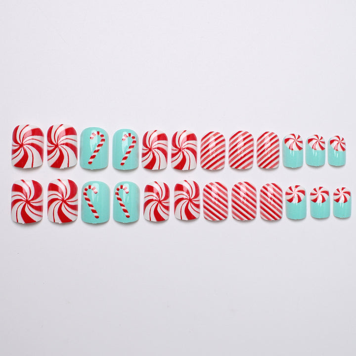 Festive Candy Cane Press-On Nails Stornfield