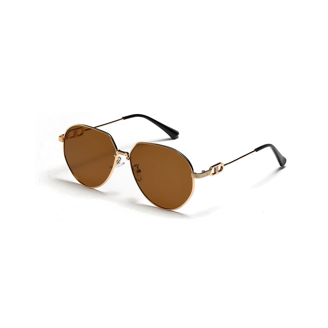 Ladies stylish oval sunglasses with fashionable metal frame Stornfield