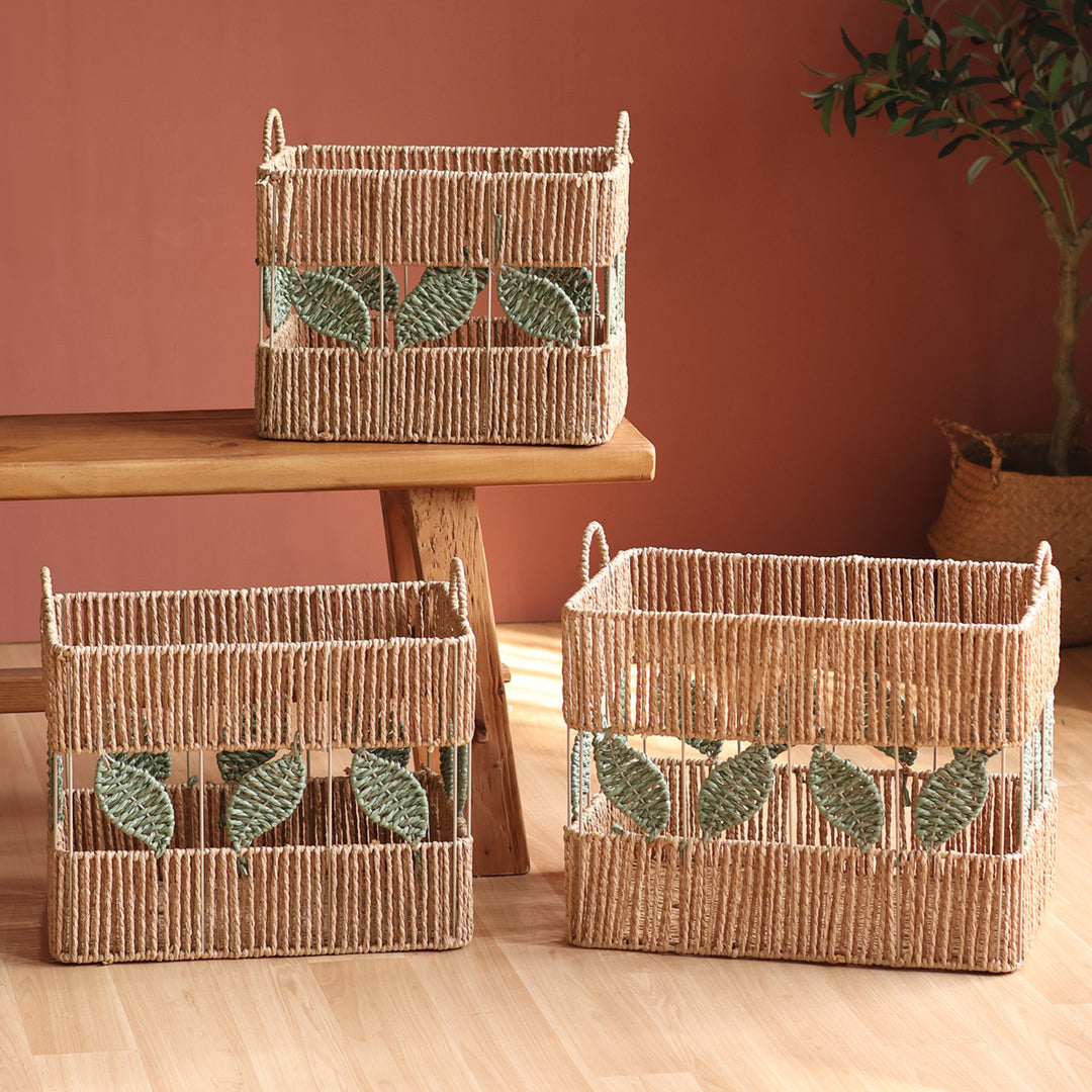 Decorative basket with plant motif Stornfield