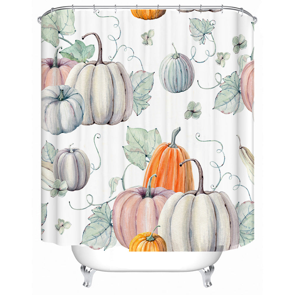 Artistic Pumpkin Print Shower Curtain Stornfield