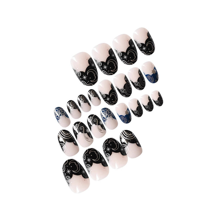 Artistic Galaxy-Themed Press-On Nails Stornfield