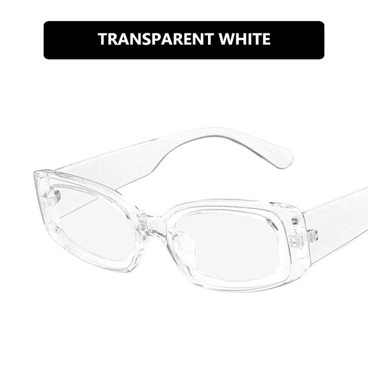 Women's futuristic square sunglasses with transparent frame design and UV protection Stornfield