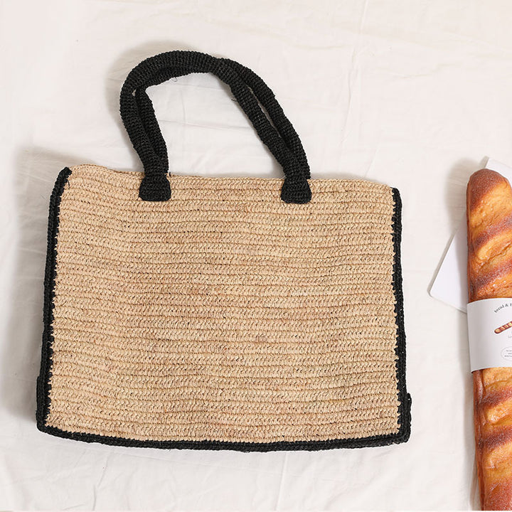 Handmade basket bag with reinforced handles Stornfield