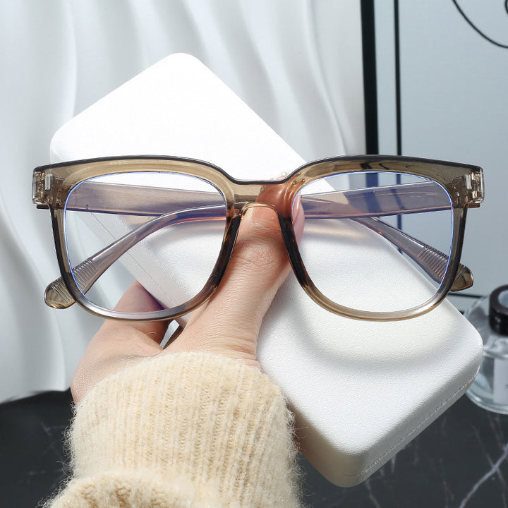 Women's fashionable rectangular glasses with blue lenses Stornfield