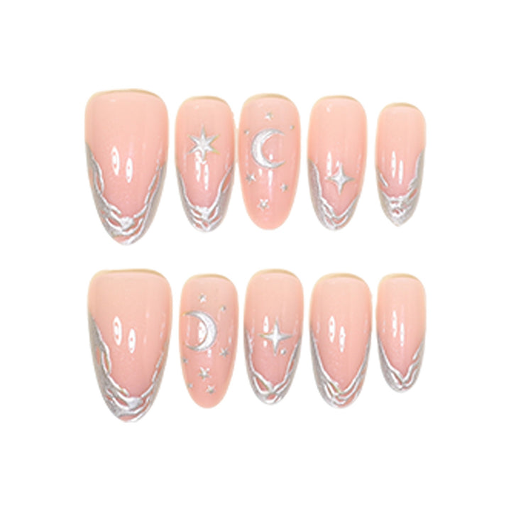 Celestial Themed Stiletto Nail Art Tips Stornfield