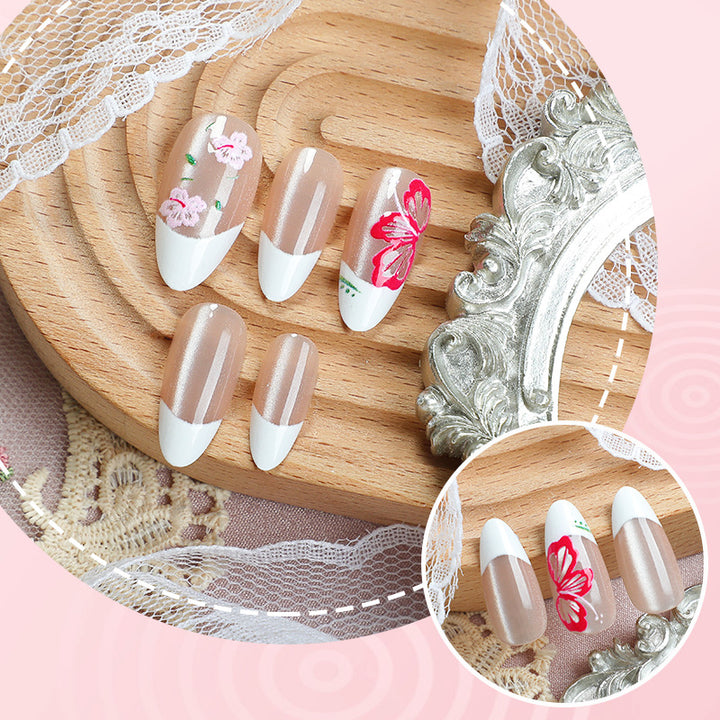 Premium Floral Press-On Nail Art Set