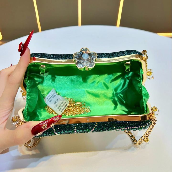Sparkling Crystal-Studded Evening Handbag