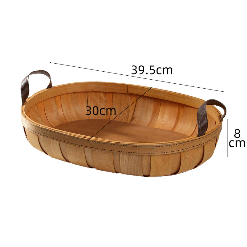 Unisex Handcrafted Basket with Leather Handles Stornfield