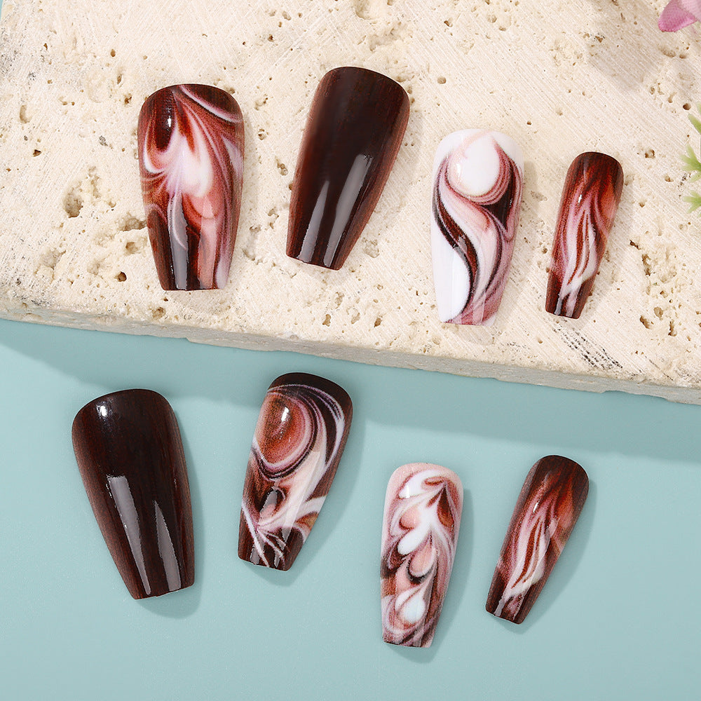 Artificial nails with artistic wave pattern Stornfield