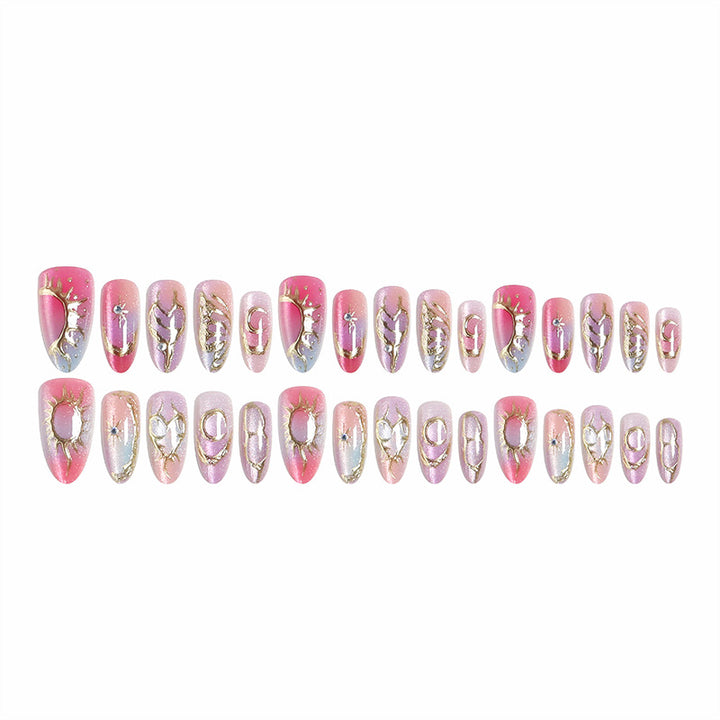 Elegant and creative artificial nails with metallic accents Stornfield