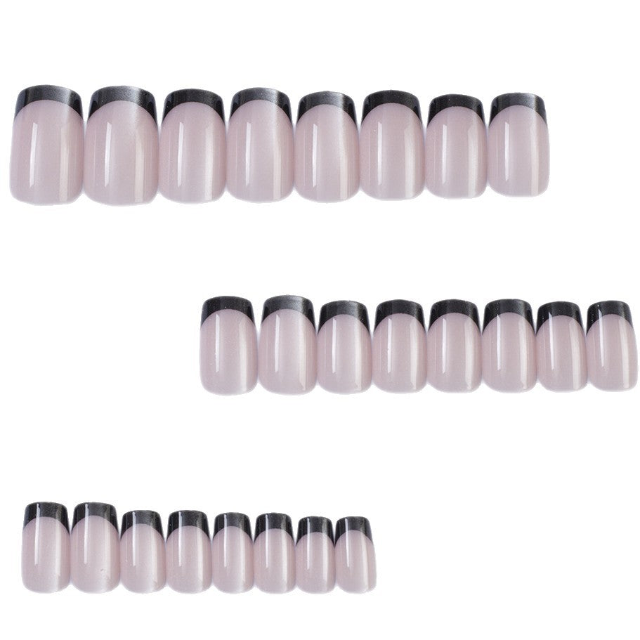Artificial Nails in Elegant French Design with Glittering Accents Stornfield