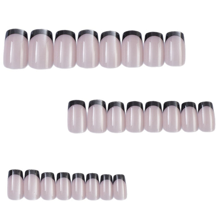 Artificial Nails in Elegant French Design with Glittering Accents Stornfield