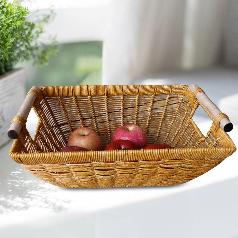 Handcrafted Wicker Storage Basket with Handles Stornfield