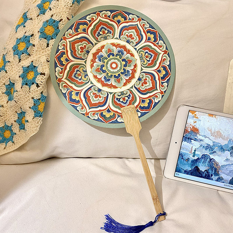Handmade fan with artistic motif Stornfield