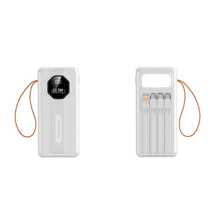 Portable power bank with integrated charging cables and intelligent fast charging function Stornfield