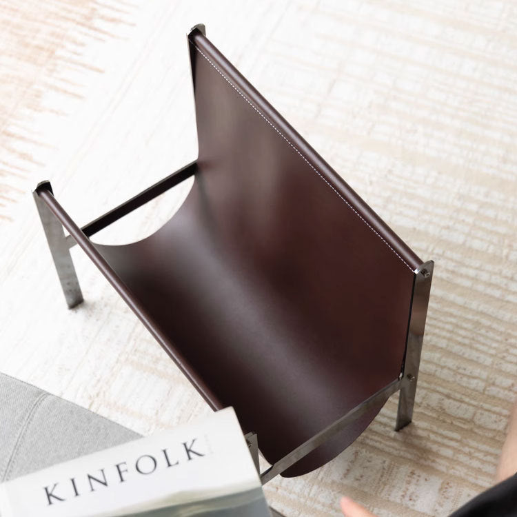 Stylish Minimalist Leather Magazine Rack