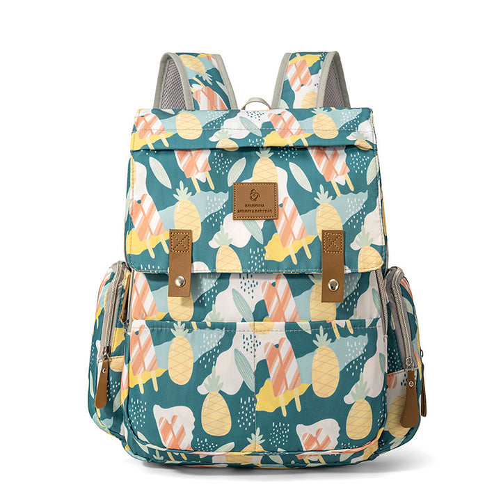 Playful Patterned Multi-Compartment Backpack Stornfield