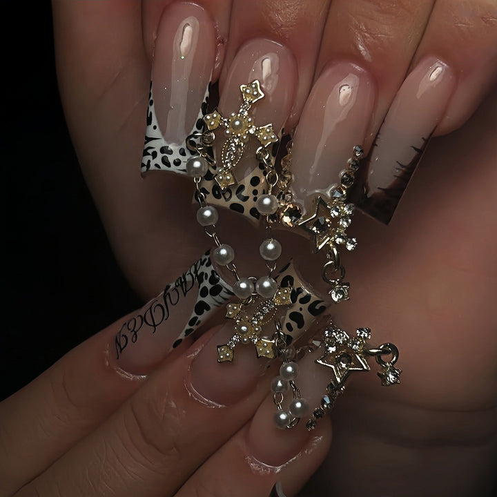 Decorative Long Press-On Nail Enhancements Stornfield