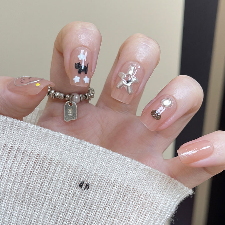 Decorative Press-On Nail Set with Unique Designs Stornfield