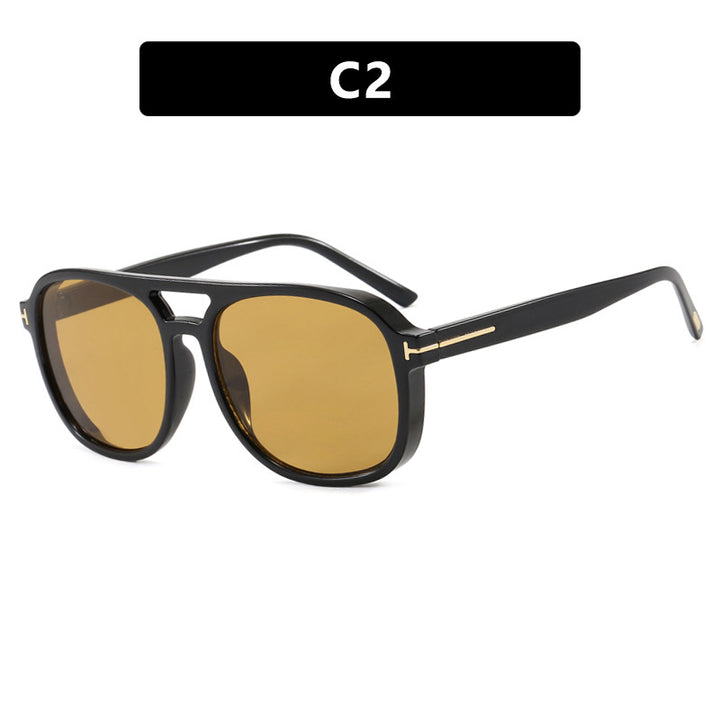 Women's square sunglasses with luxurious plastic frame and mirrored lenses Stornfield