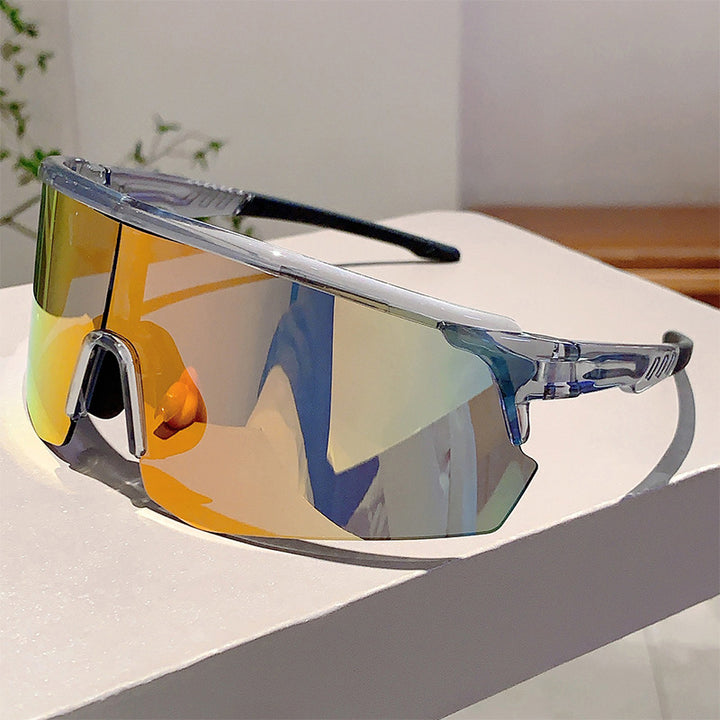Unisex nan sporty performance sunglasses with continuous visor lens and shatterproof polycarbonate lens Stornfield