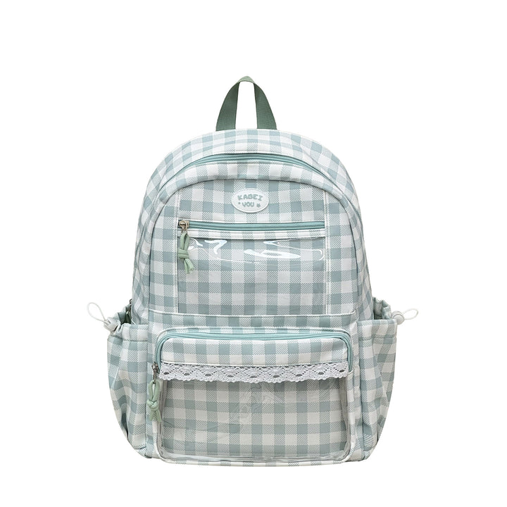 Transparent Front Pocket Checkered Backpack Stornfield