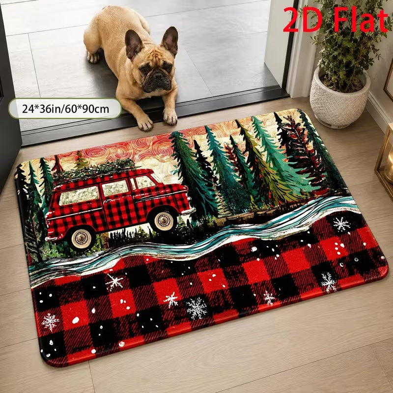 Festive Santa-Themed Entrance Mat