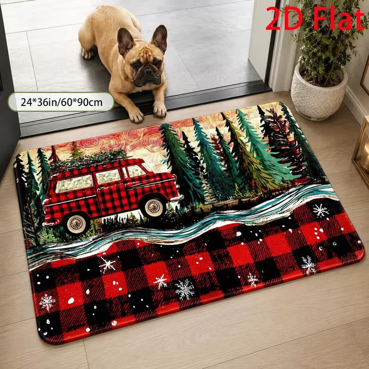 Festive Santa-Themed Entrance Mat