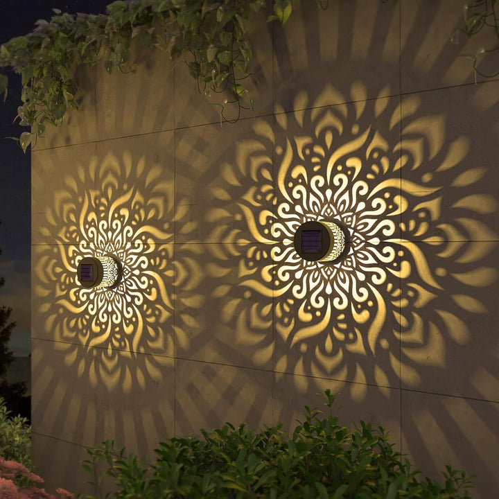 Decorative Solar Wall Light With Mandala Projection Pattern Stornfield