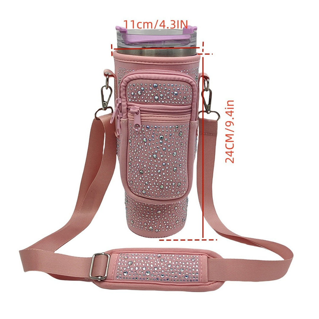 Ladies drinking bottle cover with sparkling rhinestones Stornfield