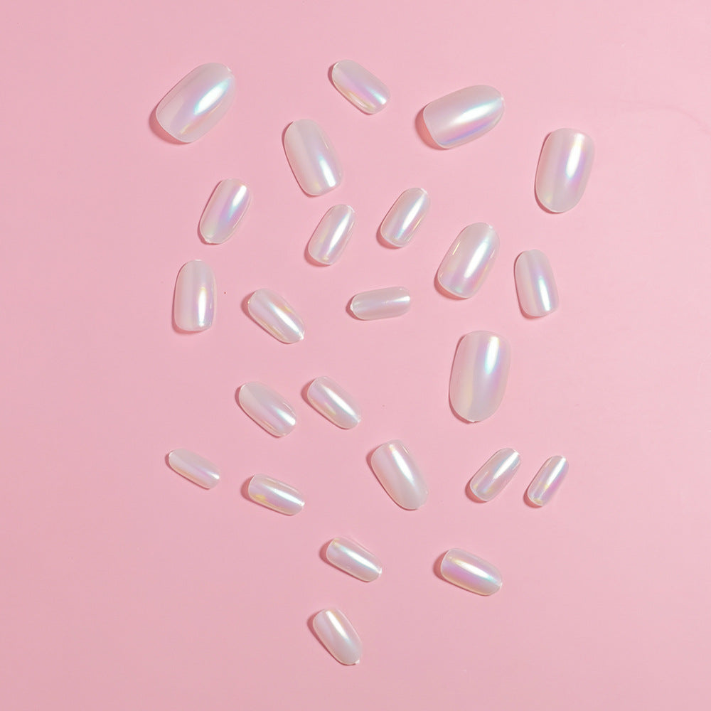 Iridescent Almond-Shaped Press-On Nails Stornfield