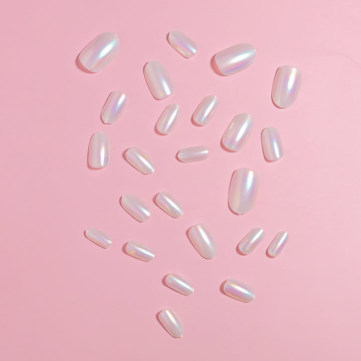 Iridescent Almond-Shaped Press-On Nails Stornfield