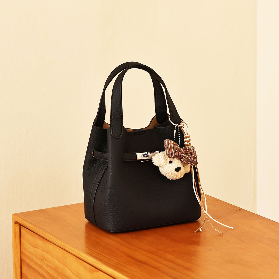 Trendy Structured Handbag with Cute Charm
